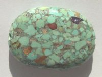 1 36x27x12mm Turquoise Flat Oval